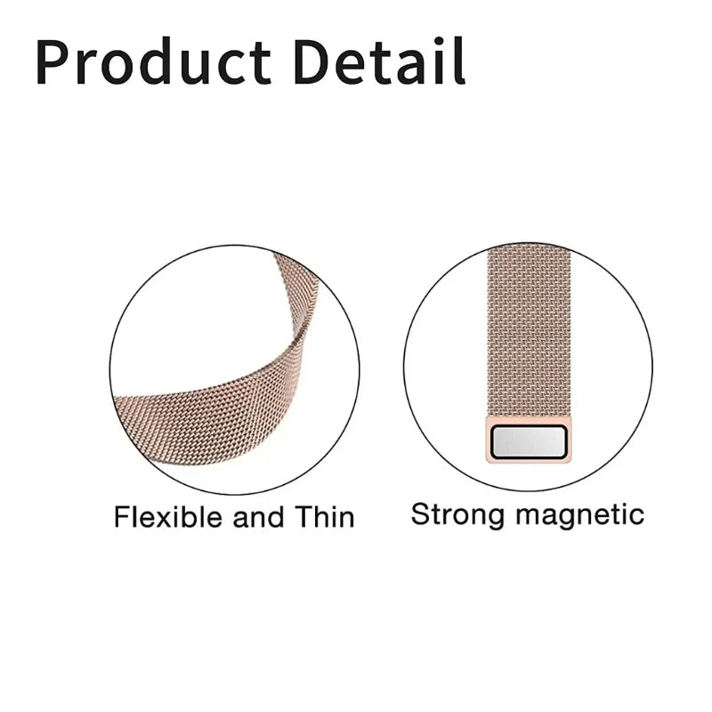Pale Rose | Milanese Magnetic Loop Strap for Smartwatch | Stainless Steel Band | 42mm / 44mm / 45mm