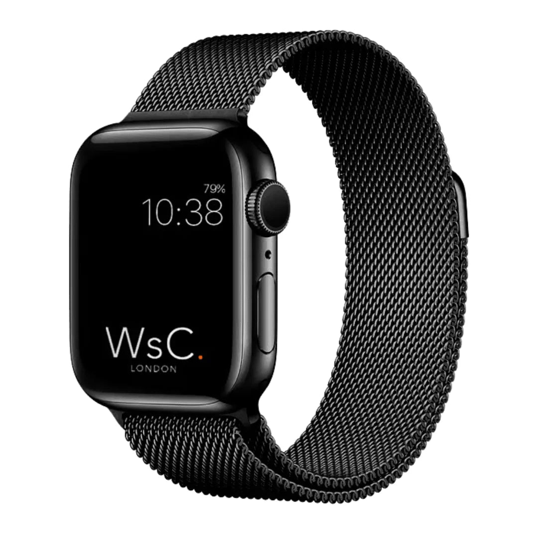 Black | Milanese Magnetic Loop Strap for Smartwatch | Stainless Steel Band | 42mm / 44mm / 45mm