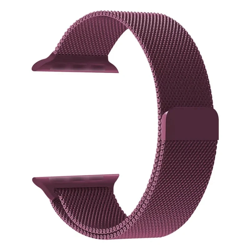 Plum | Milanese Magnetic Loop Strap for Smartwatch | Stainless Steel Band | 42mm / 44mm / 45mm