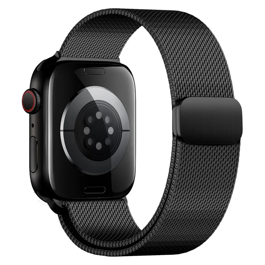 Black | Milanese Magnetic Loop Strap for Smartwatch | Stainless Steel Band | 42mm / 44mm / 45mm