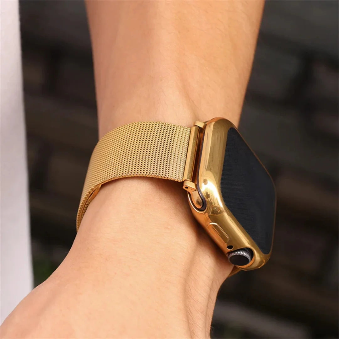Gold | Milanese Magnetic Loop Strap for Smartwatch | Stainless Steel Band | 42mm / 44mm / 45mm