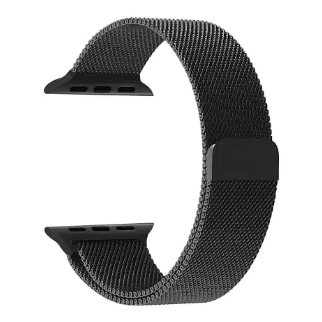 Black | Milanese Magnetic Loop Strap for Smartwatch | Stainless Steel Band | 42mm / 44mm / 45mm